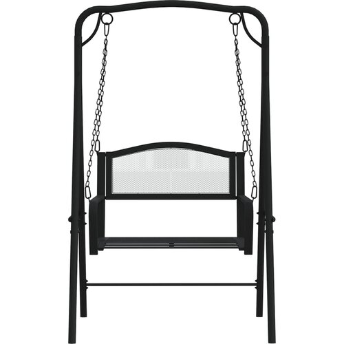  Klupa za ljuljanje 124 cm crna čelična Slike