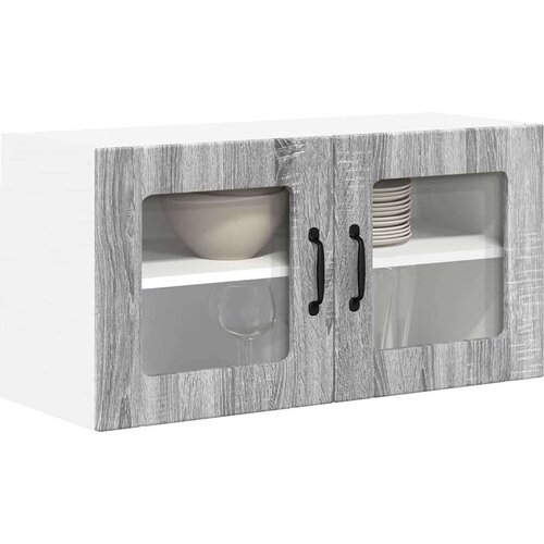  Zidni kuhinjski ormarić s policom Siva Sonoma 80 x 31 x 40 cm Slike