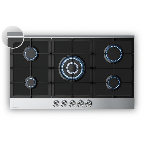 Klarstein Verosteel plinsko kuhalo, 5 plamena, električno paljenje, kompatibilno s prirodnim i LPG plinom, 10400W, 90cm Cijene