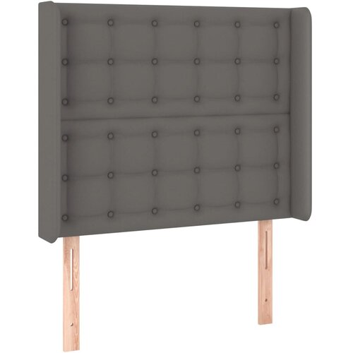  Uzglavlje s u&amp;scaron;ima sivo 93x16x118/128 cm od umjetne kože Slike