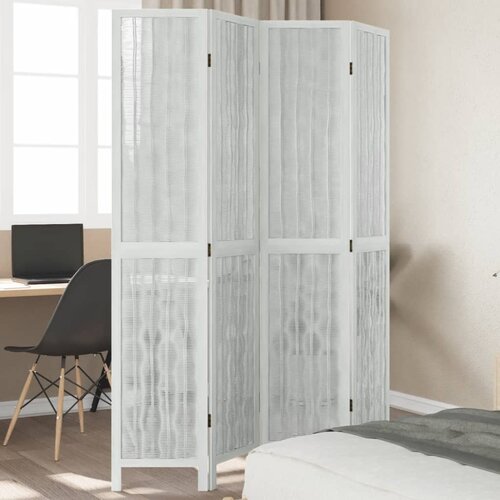  The Living Store Paravan 4-delni bel trden les pavlovnije - Pregrada Za Prostor, (21494129) Slike
