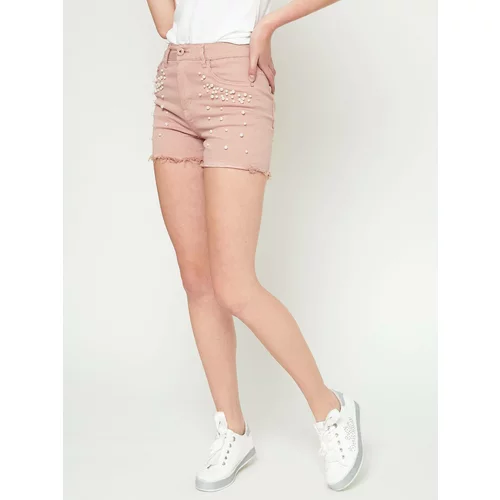 DS FASHION Shorts with pearls powder pink