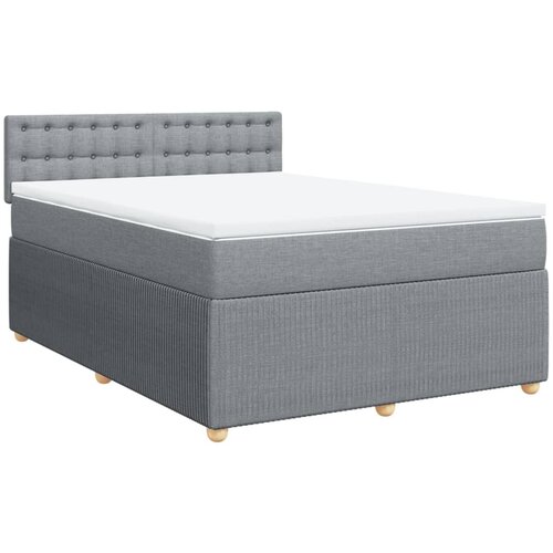 Maison Chic Box spring postelja - Vzmetna postelja z vzmetnico svetlo siva 140x200 cm blago SL17784, (21894301) Cene
