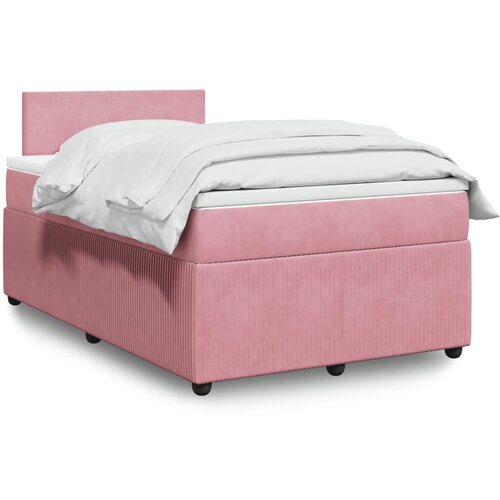 VidaXL Box spring krevet s madracem ružičasti 120 x 200 cm bar&amp;scaron;unasti Slike