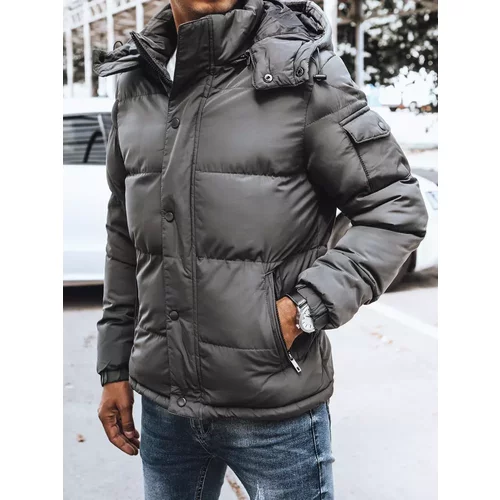 DStreet Gray men's quilted winter jacket TX4179