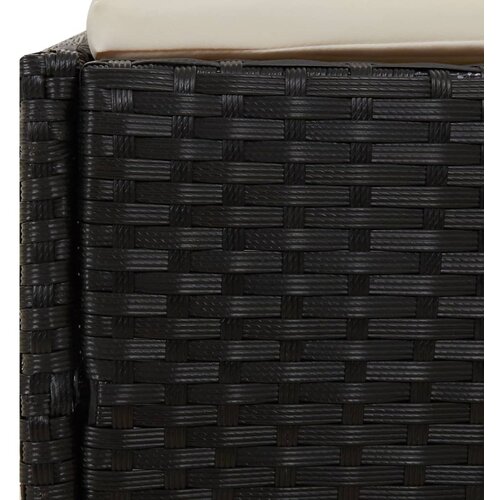 LEŽAJ za sunčanje s krovom crni 200 x 114 x 128 cm poliratan Slike
