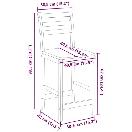  Trpezarijske stolice 2 pcs Prirodna 40 x 47 5 x 99 5 cm - Prirodna i bijela Slike