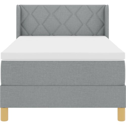  Krevet s kutijom s madracem Svjetlosiv 100x200 cm Tkanina Slike
