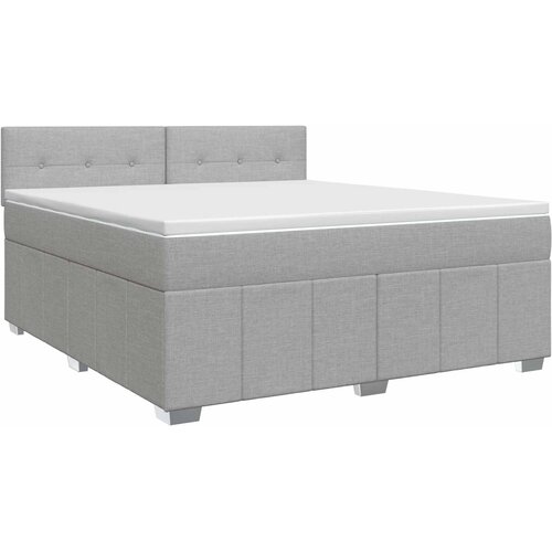  Boxspring krevet s madracem Svjetlosiva 160 x 200 cm Tkanina Slike