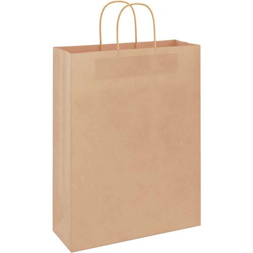  Papirnate vrećice 250 kom s ručkama smeđe 32x12x42 cm Slike