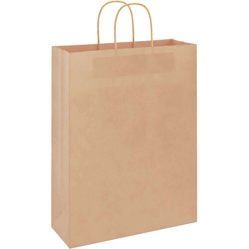  Papirnate vrečke 250 kosov z ročaji rjave barve 32x12x42 cm, (5000160857) Slike