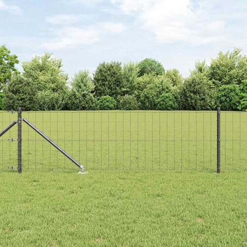 Euro ograda s špicama 25 x 0,6 m Čelik premazan PVC-om Siva Cene