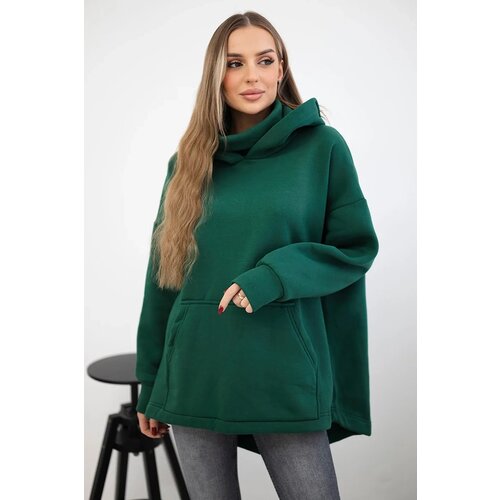 Kesi Insulated sweatshirt with back zip dark green Cene