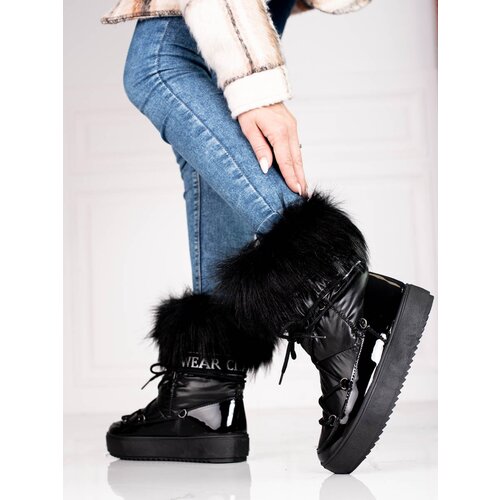 SHELOVET Black women&amp;#039;s snow boots with fur Slike