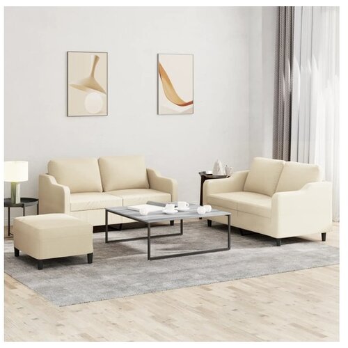 vidaXL 3-dijelni set sofa s jastucima krem od tkanine Cene