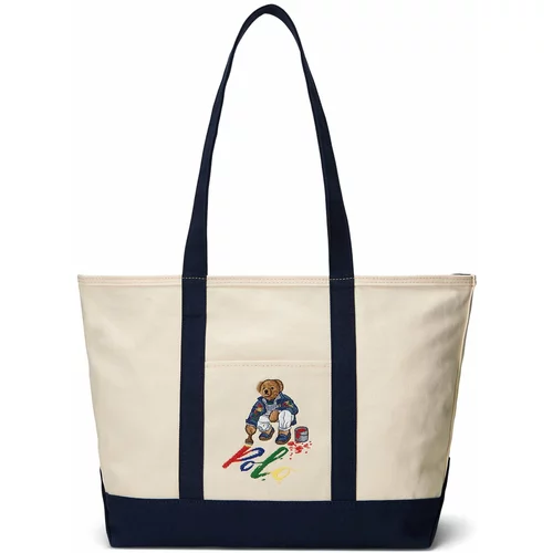 Polo Ralph Lauren Shopper torba boja pijeska / mornarsko plava / zelena / crvena