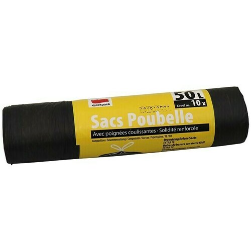 Quickpack Vreće za smeće (Zapremnina: 50 l, 10 Kom., Crne boje) Cijene