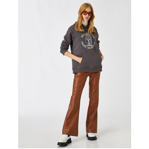 Koton Sweatshirt Hoodie with Printed Pocket Detailed Slike