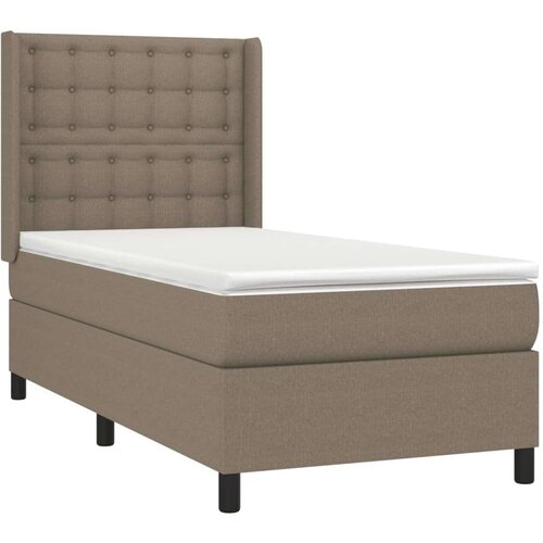 Krevet box spring s madracem LED smeđesivi 80 x 200 cm tkanina Slike