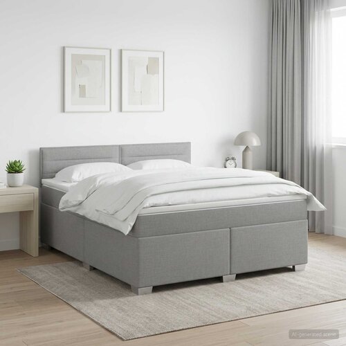  Boxspring krevet s madracem Svjetlosiva 140 x 190 cm Tkanina Cene