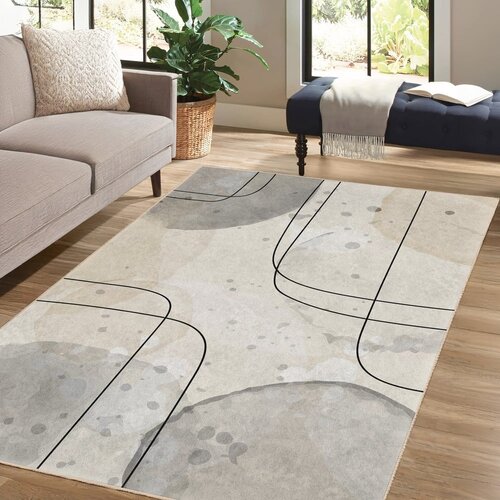Mila Home siva/kremno bela pralna preproga 80x150 cm simple lines &amp;ndash; Slike