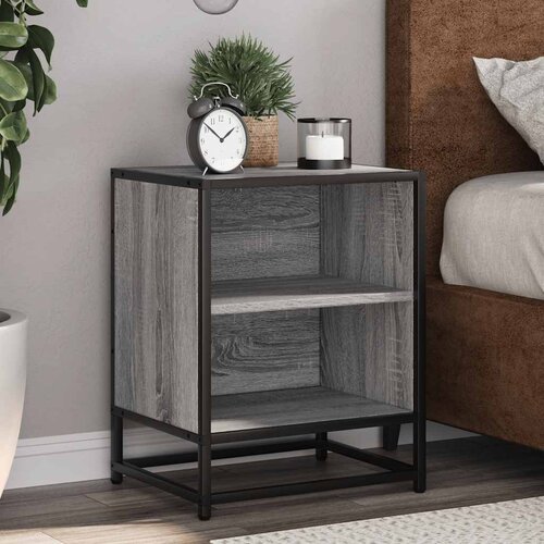 vidaXL Noćni ormarić Sivi Sonoma 40x31x50 cm Konstruirano drvo i metal Cijene
