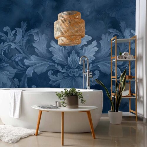  Foto tapeta - Ornament in Blue and Cool Colors Dark Blue Decoration 350x256 Vodootporna Cene