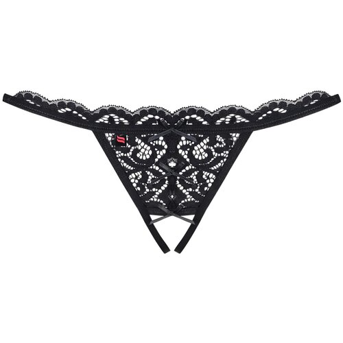 Obsessive Tanga HlaČke Z Odprtino 831 Black-črna-s/m Slike
