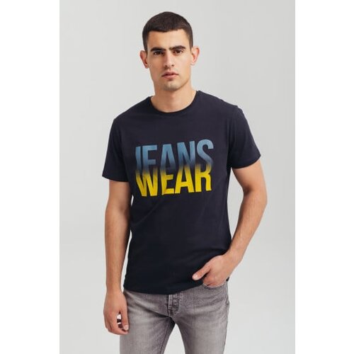 Legendww muska crna pamucna majica sa jeans wear printom Cene