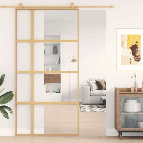  Klizna vrata zlatna 102 5x205 cm prozirno staklo ESG i aluminij Cijene