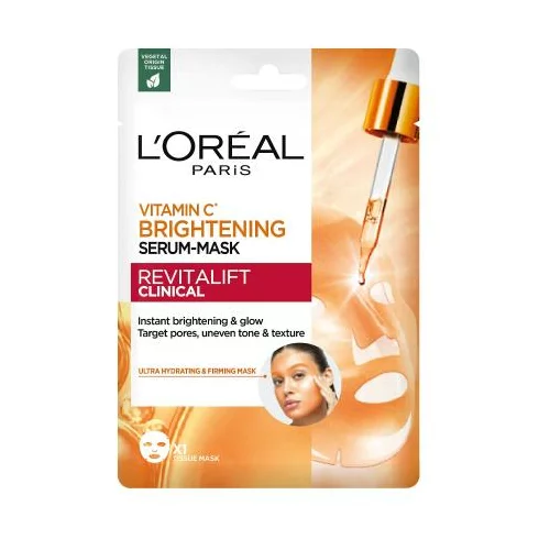 L'Oréal Paris Revitalift Clinical Vitamin C Brightening Serum-Mask maska za lice 26 g za ženske