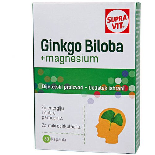 Supravit ginkgo biloba+magnezijum (1 kutija=30 kapsula) Cene