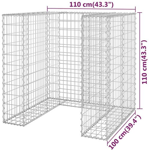 VidaXL Gabionski zid za kantu od pocinčanog čelika 110 x 100 x 110 cm Slike
