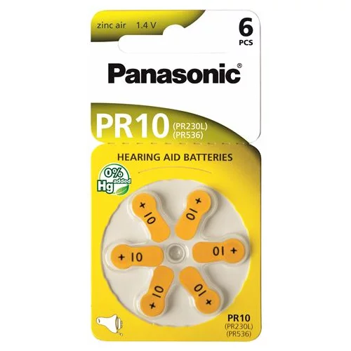 Panasonic baterije PR10L/6LB, Zinc Air