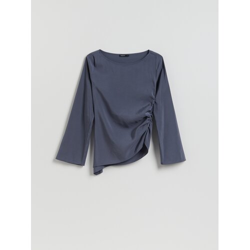 Reserved Bluza s asimetričnim dnom - srednjesivo Cene