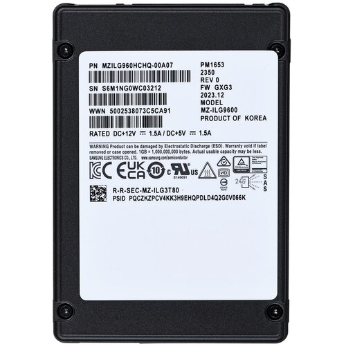 SAMSUNG SEMICONDUCTOR SSD Samsung PM1653 960GB 2.5&amp;quot; SAS 24Gb/s MZILG960HCHQ-00A07 (DWPD 1) Slike