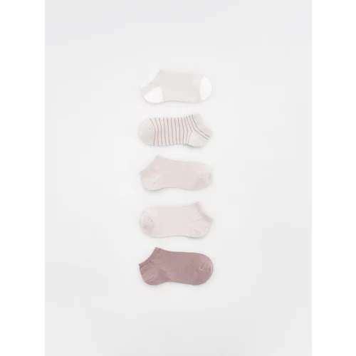 Reserved - Komplet od 5 pari čarapa s visokim udjelom pamuka - pastelnoružičasto