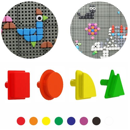  Masterkidz geometrijski klinovi za STEM ploče, 8 boja, 64 komada Slike