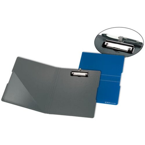 Herlitz Ploča podložna PVC, sa &amp;scaron;tipaljkom, preklopom i gumicom, A4, Easy orga to go, plava Slike