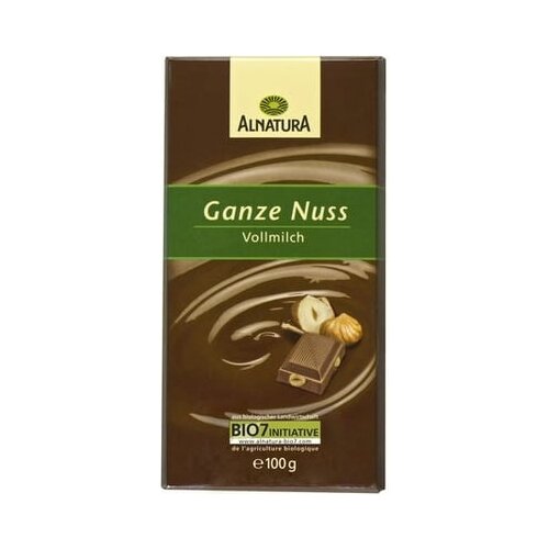 Alnatura Bio čokolada s cijelim lje&amp;scaron;njacima - 100 g Slike