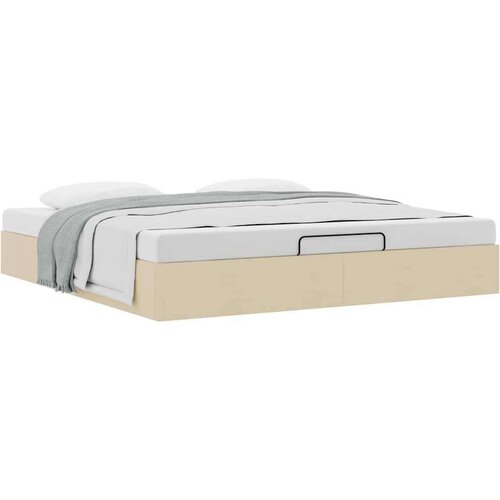 vidaXL Otomanski okvir kreveta bez madraca krem 180x200 cm od tkanine Cene