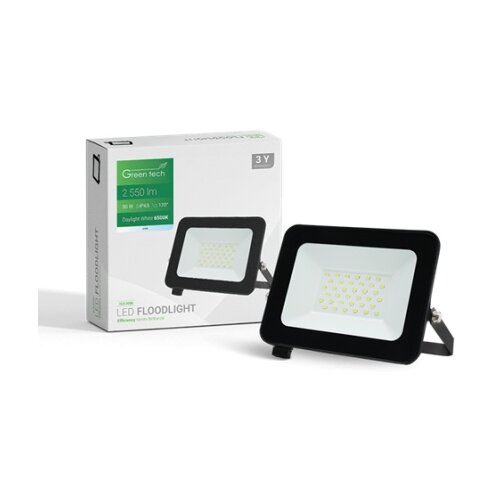 Greentech led reflektor 30w 6500k 2550lm ip65 crni ( ALX-30BK ) Cene