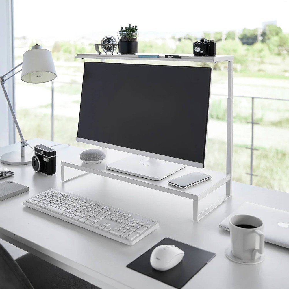 YAMAZAKI Bijelo metalno postolje za monitor Tower &amp;ndash; Slike