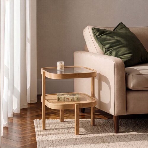 Hanah home pomoćni sto Milan Kare 60, 60 cm, hrast Cene