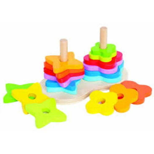 Hape Drvena didaktička igračka Sorter Double Rainbow Stacker E0406A