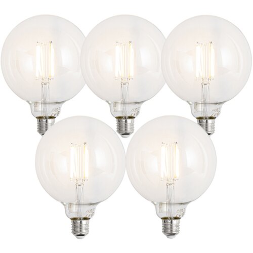 LUUMR Komplet 5 Pametne zatemljive LED žarnice E27 G125 prozorno 7W 806lm 2700-6500K Cene