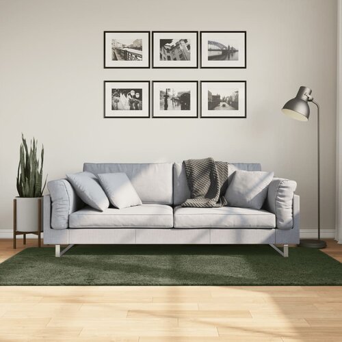 VidaXL Tepih HUARTE kratkih vlakana mekani i perivi zeleni 100x200 cm Slike
