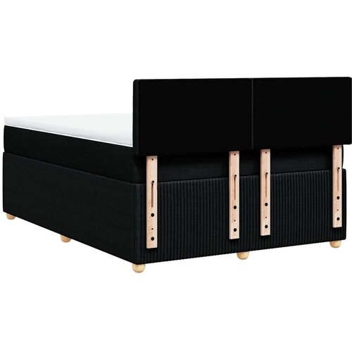 VidaXL Krevet s oprugama i madracem crni 160x200 cm od tkanine Slike