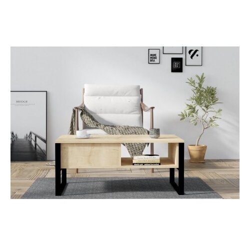 Hanah home Orta Klub sto, 100x60x44cm, Krem-crni Cene