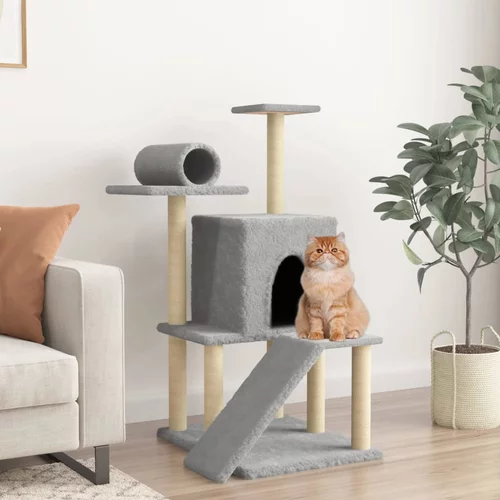  Penjalica za mačke sa stupovima za grebanje svjetlosiva 110,5cm
